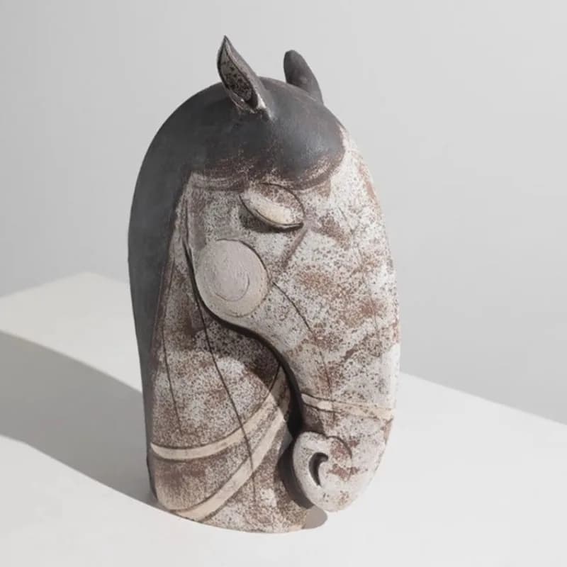 Wabi Sabi creative horse head ornament, sales office, living room soft home furnishings, handicrafts