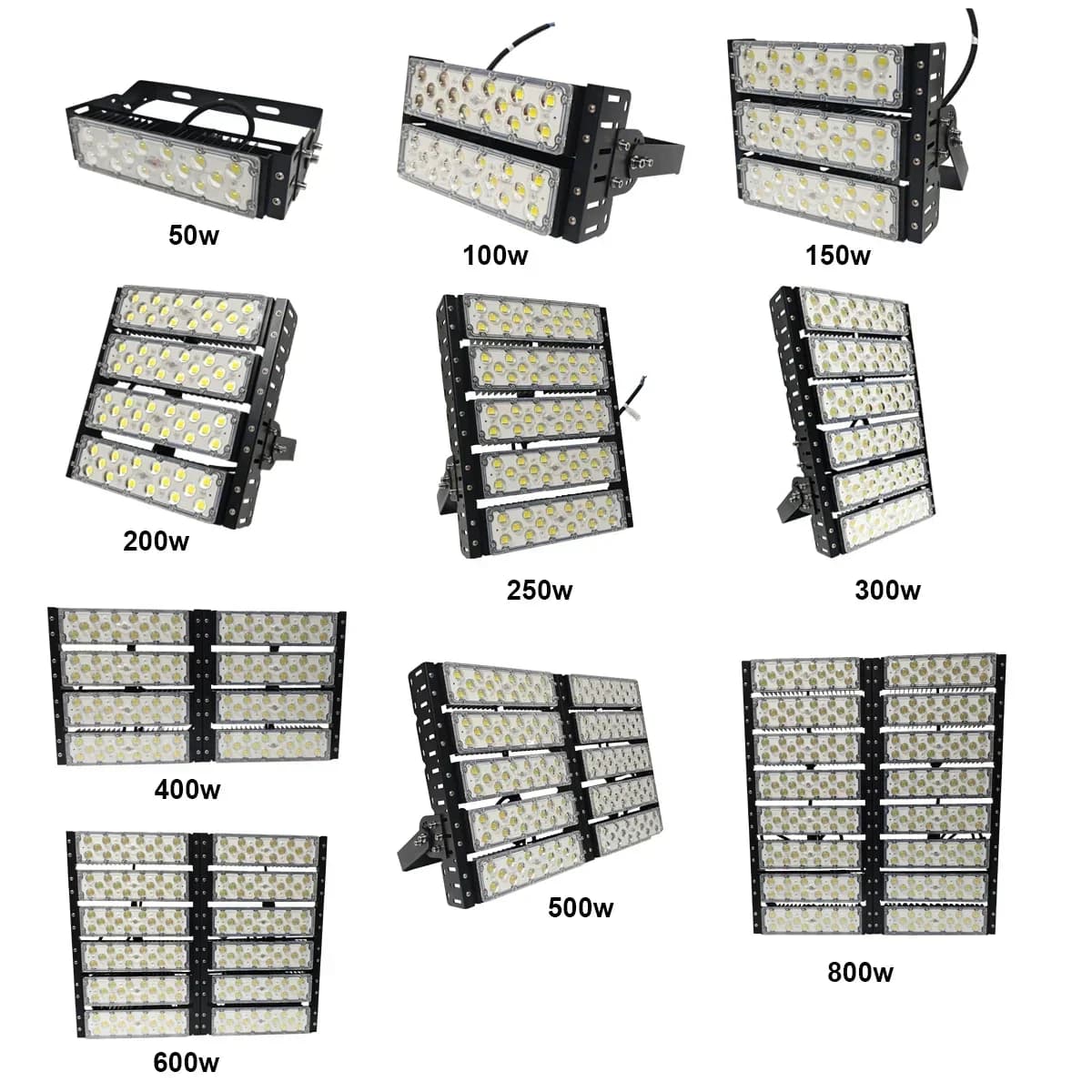 Ip65 outdoor projector lighting aluminum 50w 100w 150w 200w 250w 300w 400w 500w 600w 800 watt spotlight wall led flood lights HO