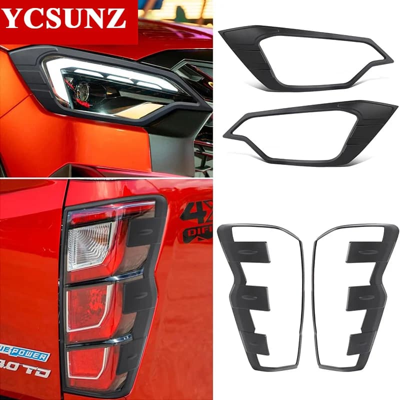 ABS Head Tail Lights Cover Protector Surround For Isuzu D-MAX DMAX 2024 2025 2026 Double Cabin Car Accessories