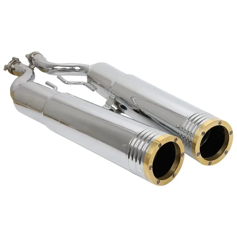 Slip-on Exhaust Mufflers With Brass End Caps - Chrome Fits For  R 18 Classic 100 Years R18B R18 B/Rot