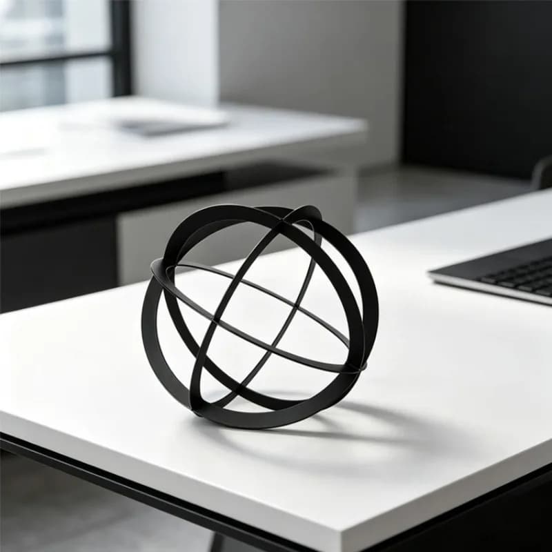 Modern minimalist abstract art geometric ring ornament, sales office living room coffee table decoration