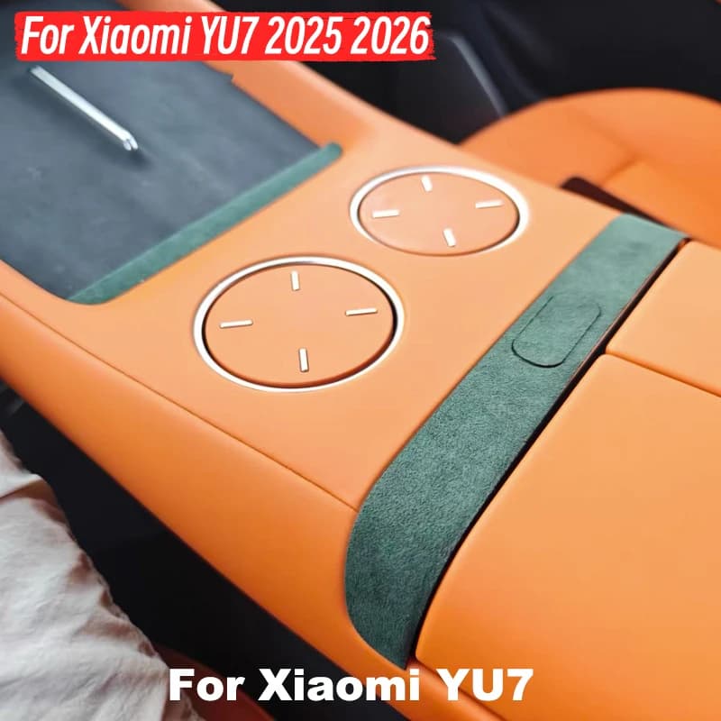 For Xiaomi YU7 2025 2026 Central Control Armrest Box Switch Button Suede Protection Sticker Accessories