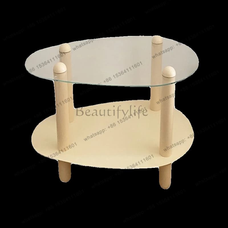 Cream-style solid wood coffee table, living room, sofa glass, small side table, coffee table
