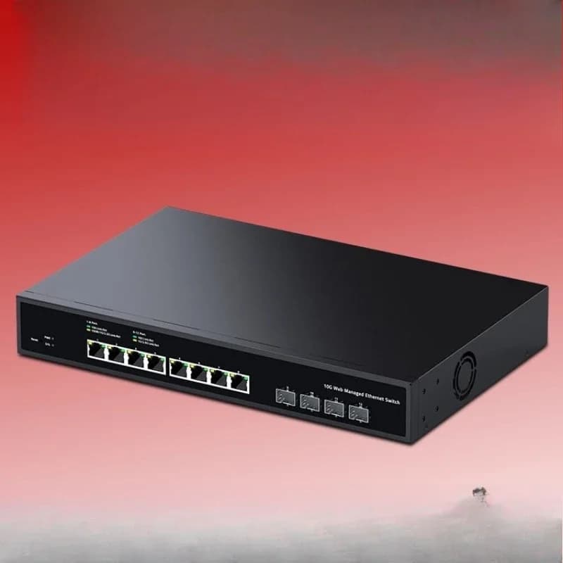 Three-layer network management 4 optical 8 electric full 10 Gigabit switch WEB management Ethernet SFP + optical port