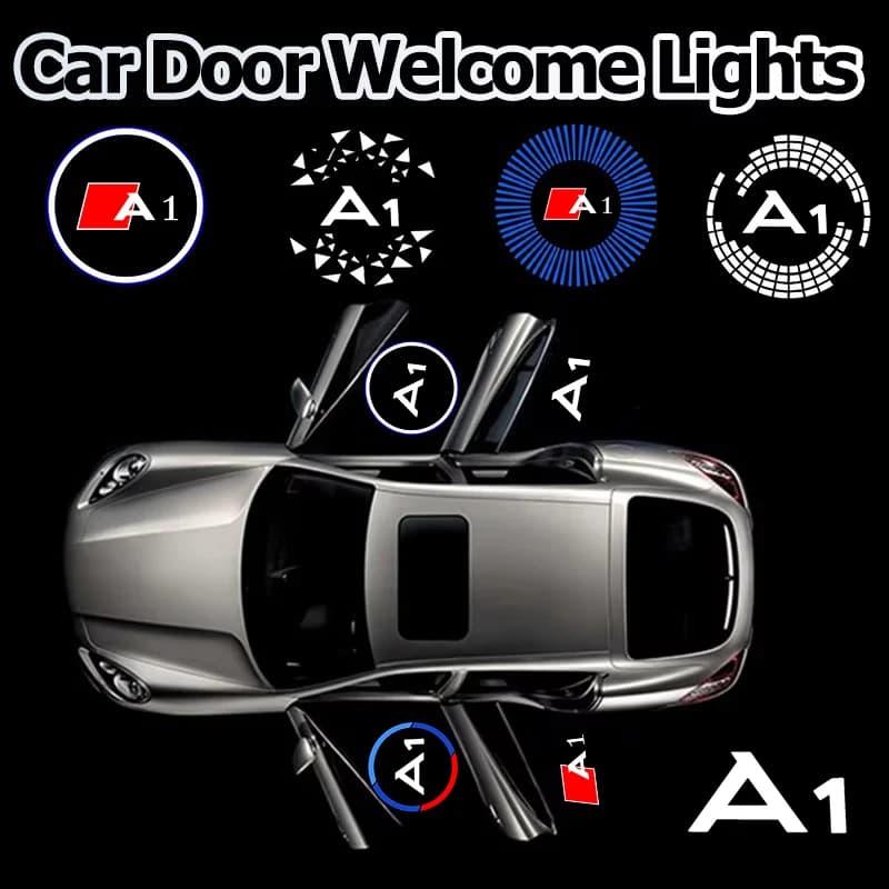 2PCS LED Car Door Courtesy Logo Welcome Ghost Shadow Projector Lamps Styling Accessories For Audi A1 Auto Decor Accessories
