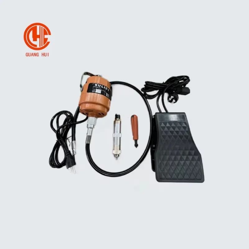 【New】220V Orange Stabilized Metal Rotate Hanging Grinder with Pedals Polishing Machine Head for Jewelry Tools & Equipment