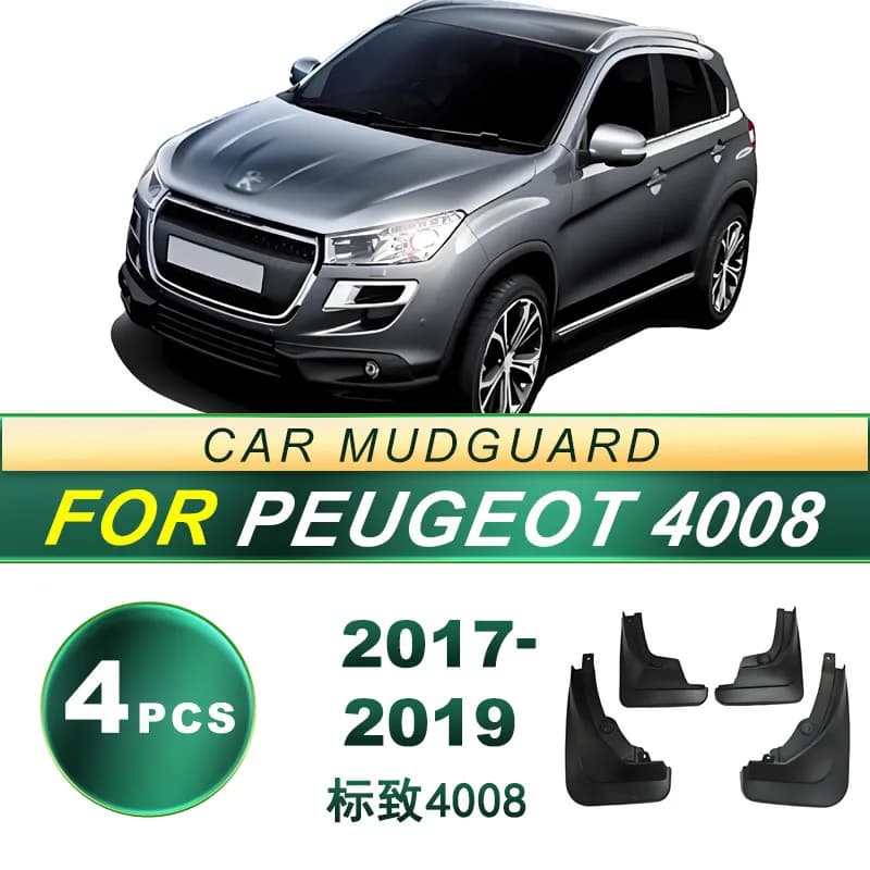 For Peugeot 4008 2017-2019 Upgrade Mud Flaps 4Pcs Anti Splash Splash Guards Enhanced SUV Protection Complete Kit Set