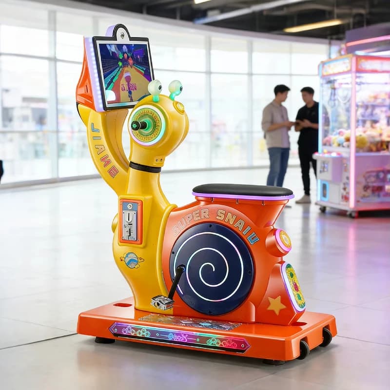 Coin-operated snail children's play facilities Children's interactive racing arcade game machine Metal plastic amusement park
