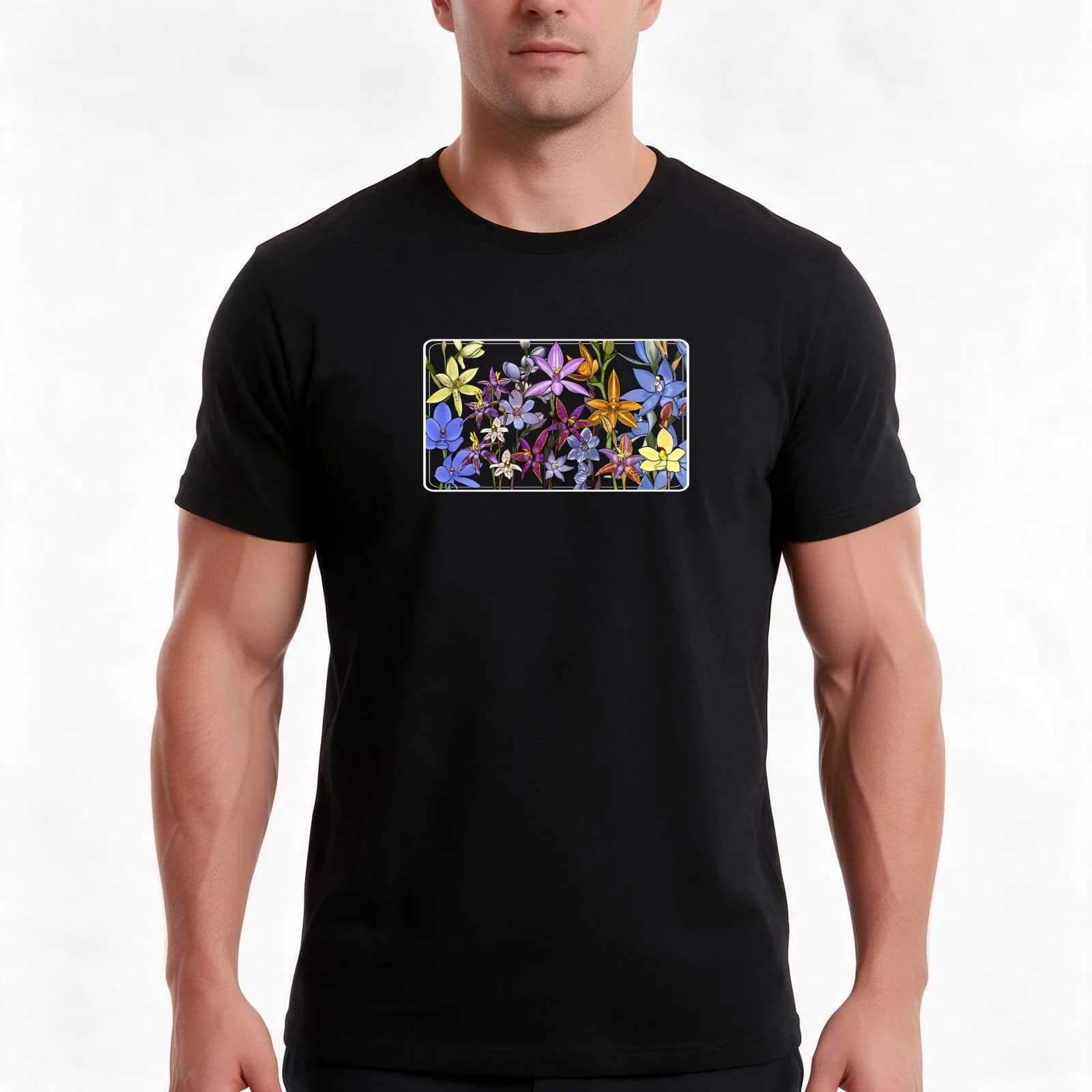 Native Sun Orchids of Western Australia T-Shirt, Summer Casual Cotton Tee, Oversized Streetwear Tops, Vintage Graphic Print