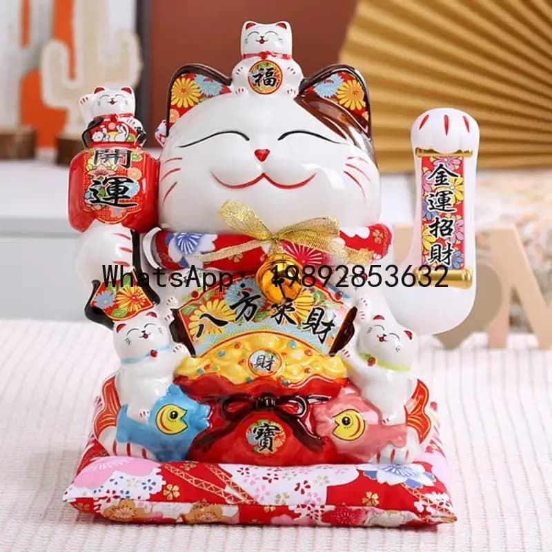 x15 12-inch insurance counter bank store automatic hand waving lucky cat