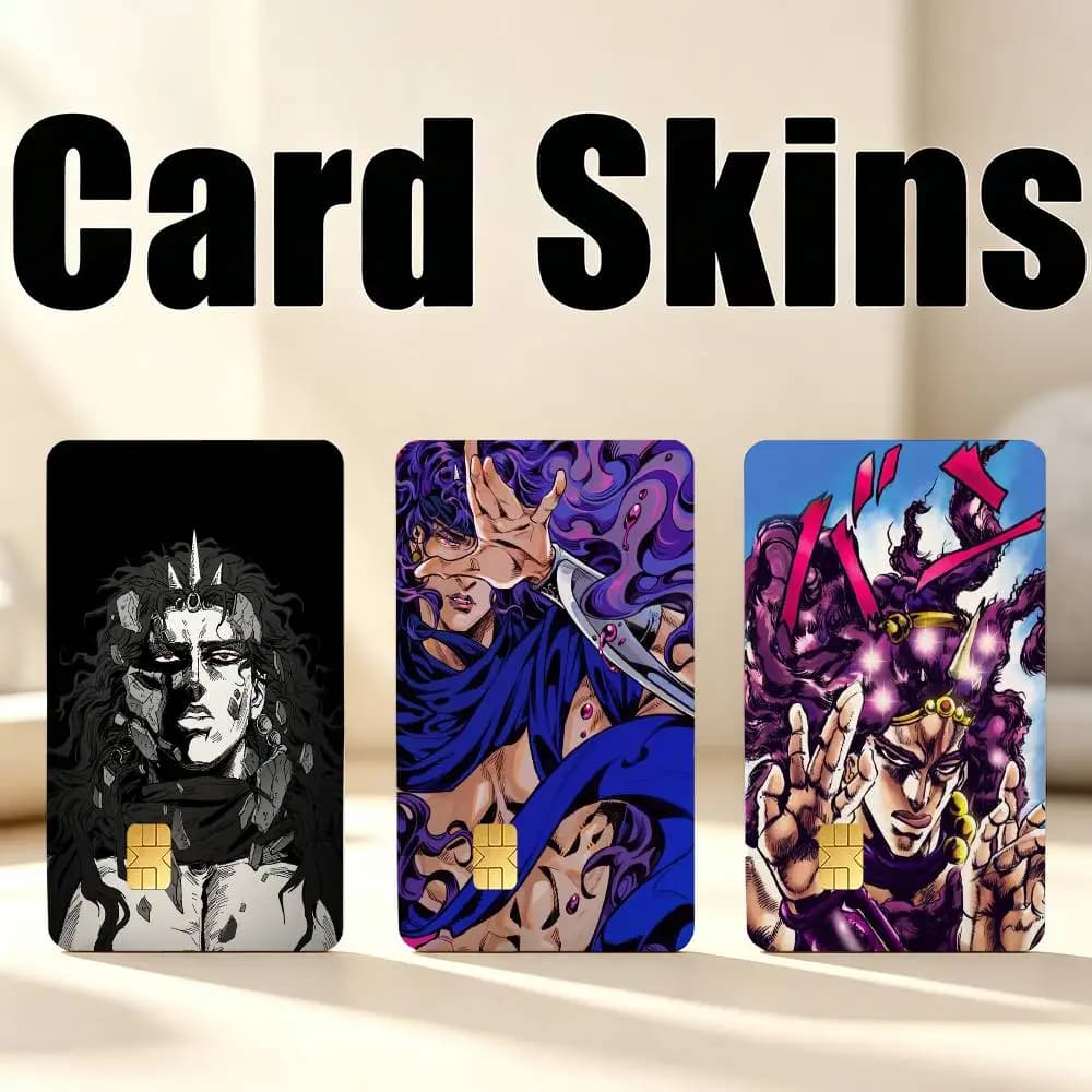 JOJO Anime K-Kars  1Set 4Pcs Card Skin Stickers, Waterproof Decorative Film for Credit Debit Bank Bus IC Cards