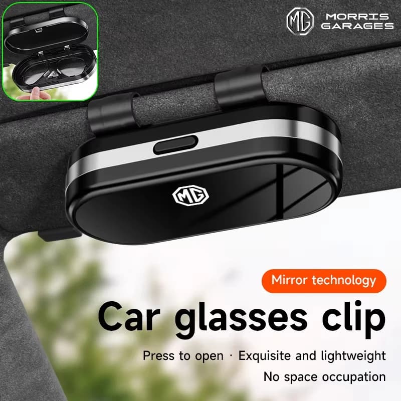 Car Sun‑Visor Sunglasses Clip Storage Box For MG RX5 Marvel HS ZS MG6 GT GS Hector ZX EHS MG3 X‑Cross New Energy Models