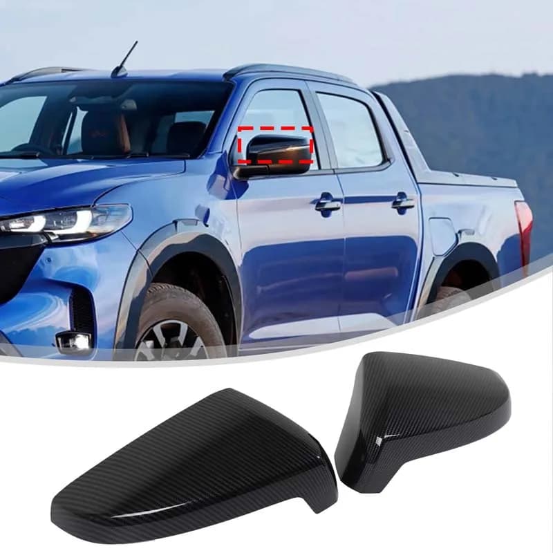 For Mazda BT50 2020-2025 Isuzu D-MAX 2022-2024 ABS Carbon Fiber Automotive Exterior Mirror Decoration Sticker Car Accessories