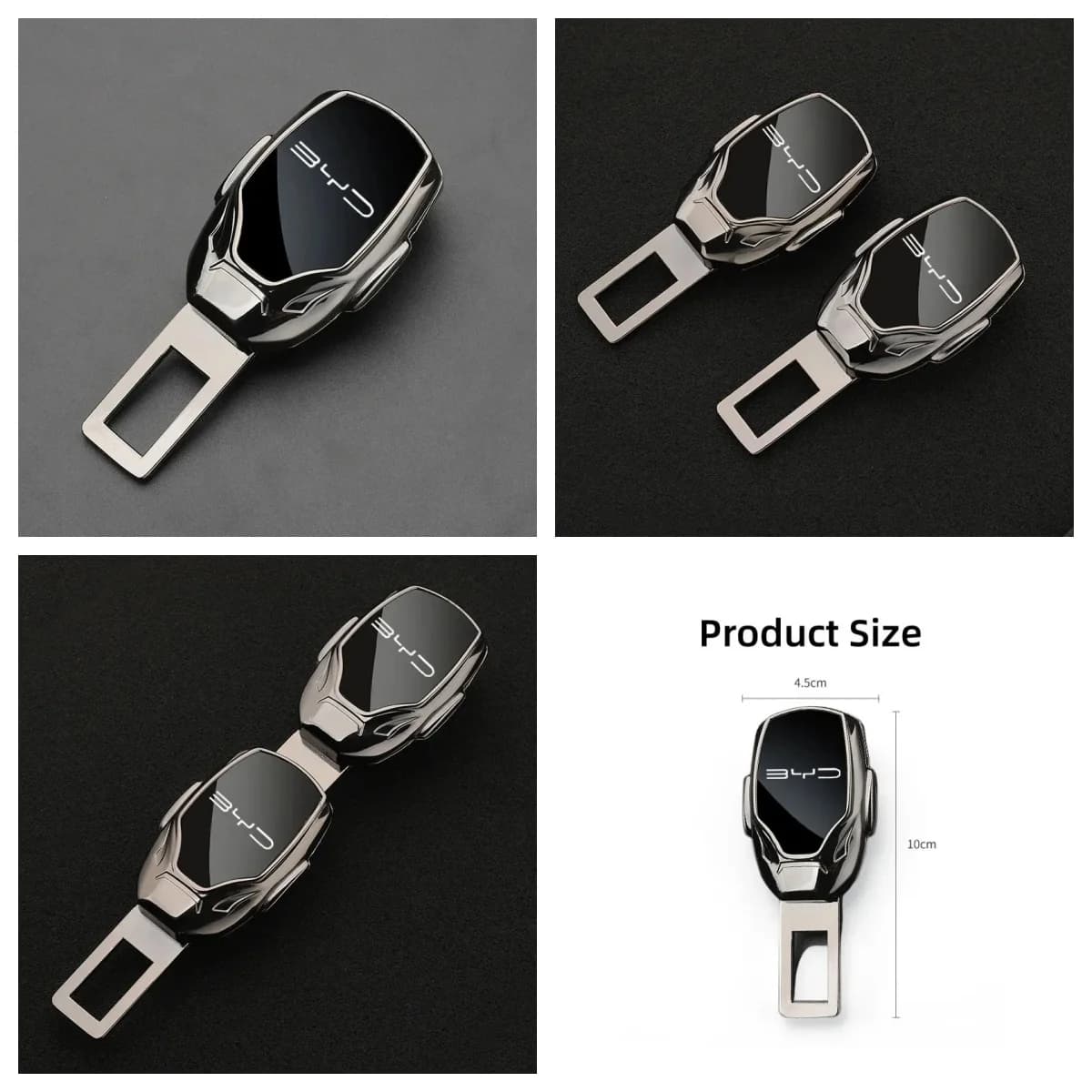 2Pcs Metal Car Seat Belt Extender Plug Adjustable Safety Belt Clip For BYD Atto3 Yuan Plus Song Dolphin Han Tang Safety Interior