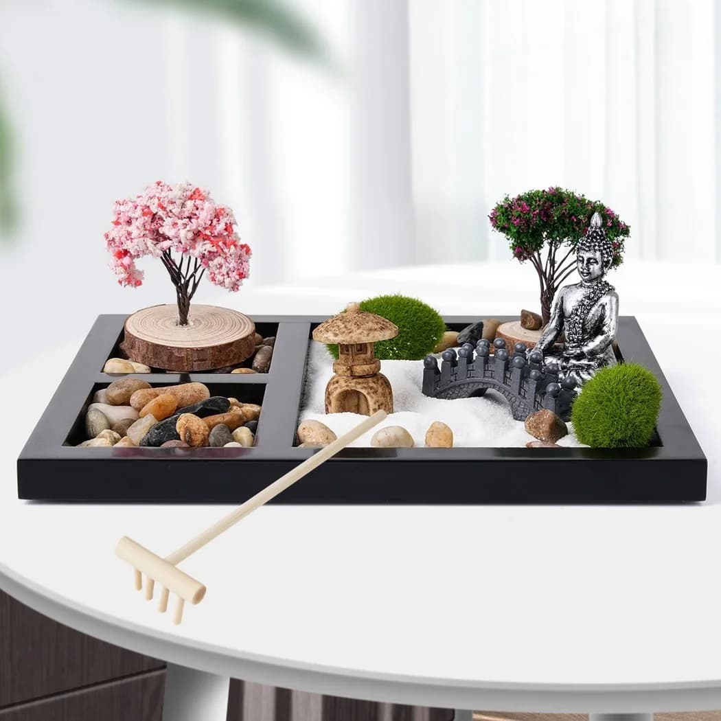 Mini Zen Garden Authentic Zen Garden Kit Zen Garden Accessories Kit Home Office Desktop Meditation Decor Unique Relaxation Gifts