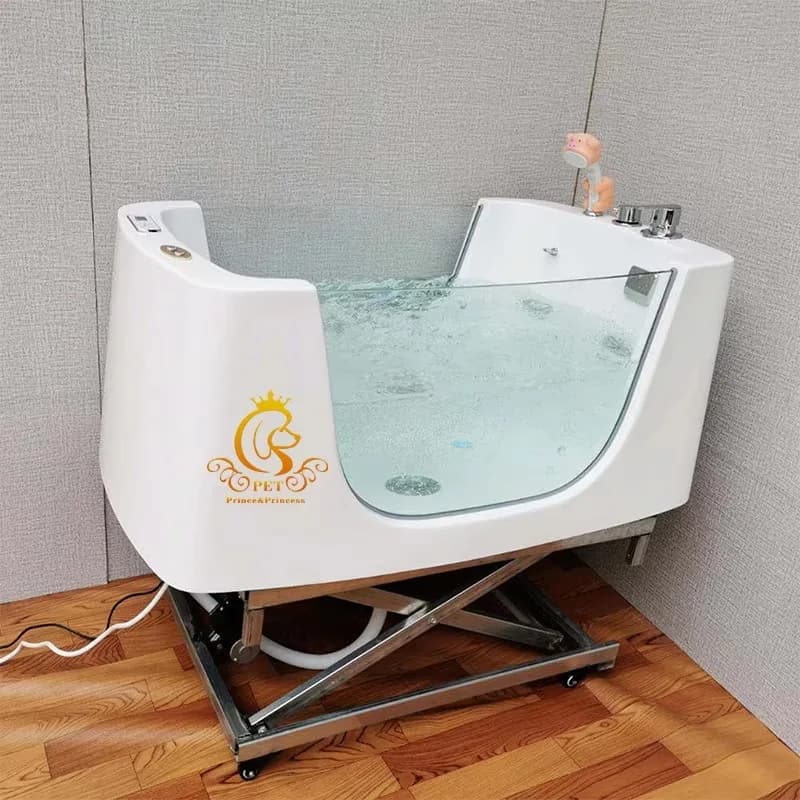 2026 EUR PET Freestanding Pet Spa Bathtub With Ozone Spa Dog Bathtub Massage Machine Air Bubble Feature For Pet Cleaning Bathing