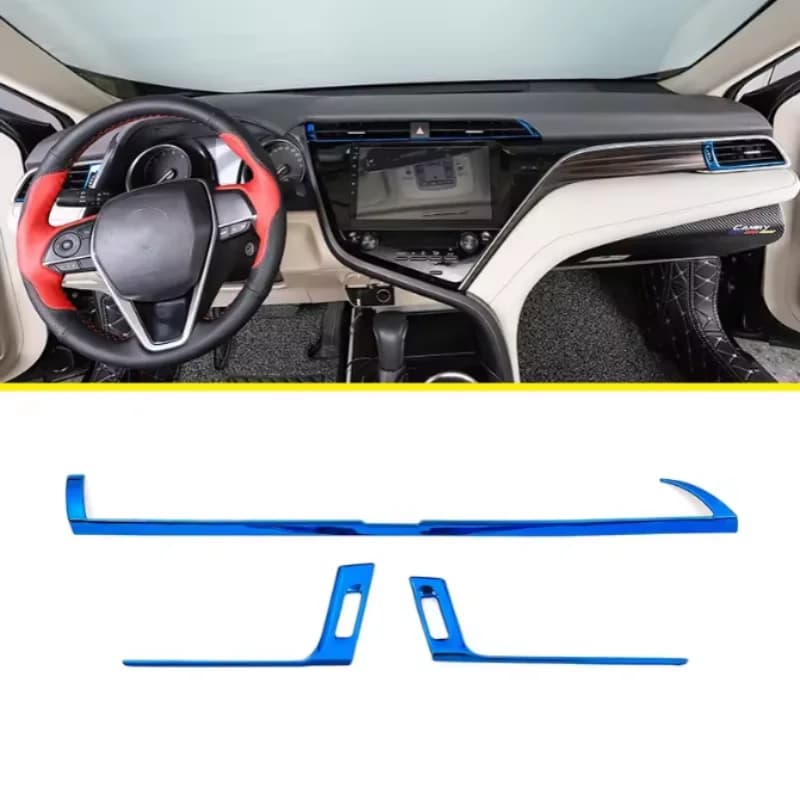 LHD Car Center Control Air Condition Vent Outlet Frame Cover Trim Strip Sticker Accessories For Toyota Camry XV70 70 2018-2020