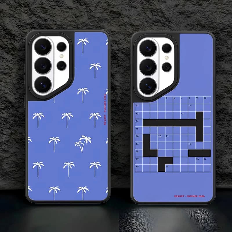Coconut Tree Blue Mirror Surface Magnetic Phone Cover for Samsung Galaxy S23 S24 S25 S26 Ultra S26+ Plus Case
