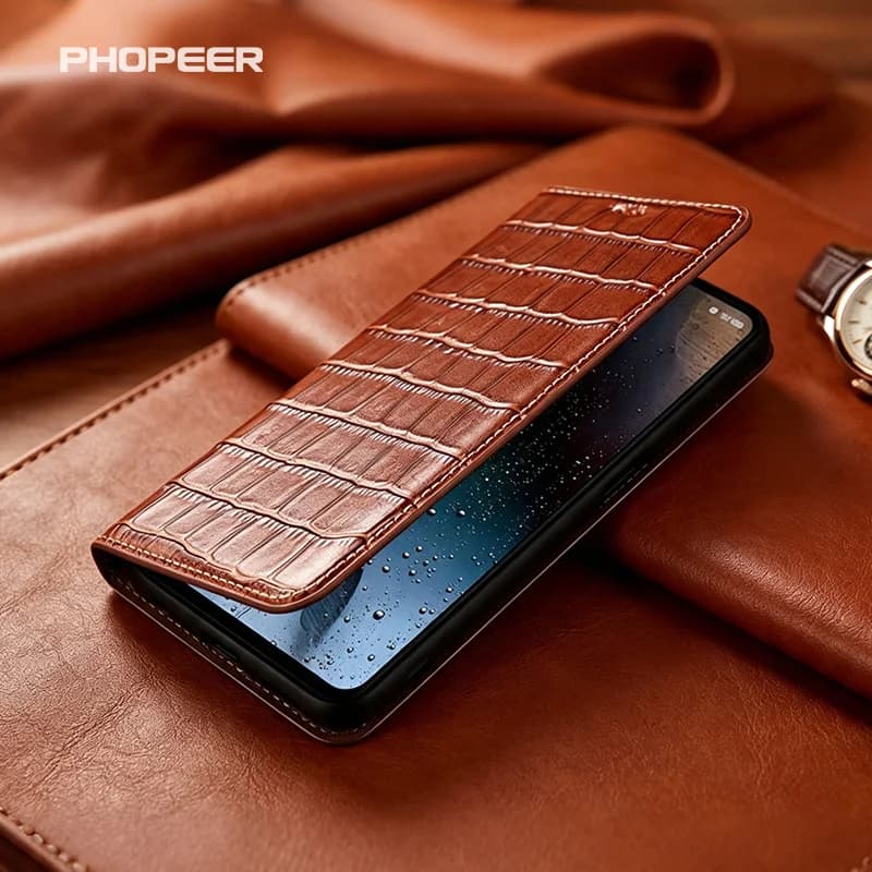Luxury Genuine Leather Case for Samsung A06 16 26 36 56 07 17 37 57 4G 5G Bamboo Joint Texture Phone Case