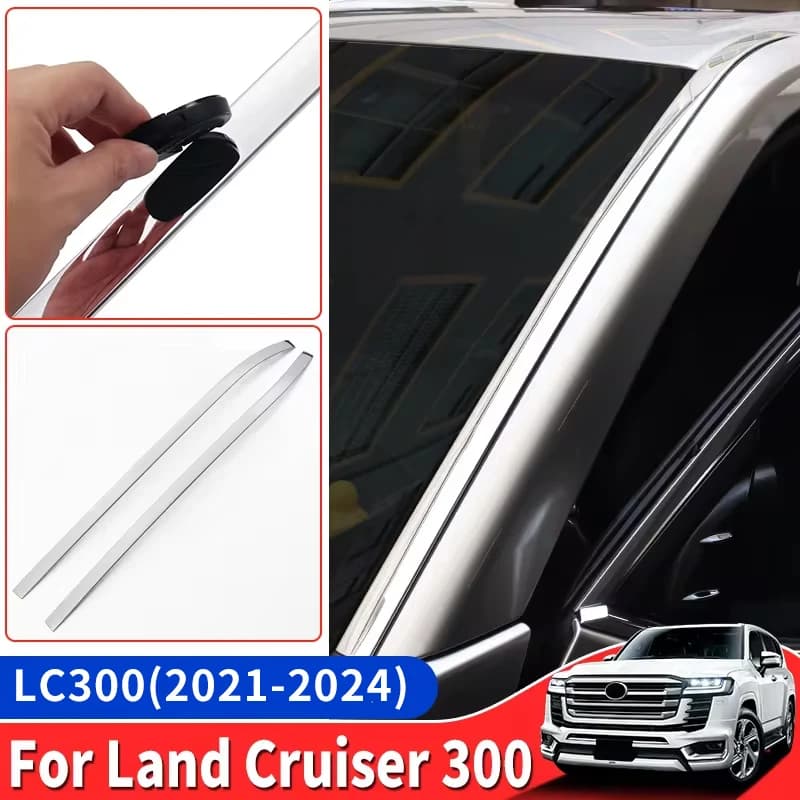 Foreside Windscreen Decorative Strip For 2021 2022 2023 Land Cruiser 300 LC300 Exterior Accessories upgraded Chrome body kit