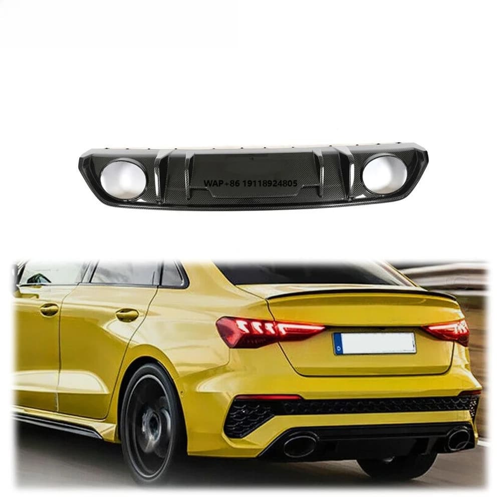 For  RS3 8Y Sedan 2022UP Dry Carbon Fiber Rear Bumper Diffuser Lip Spoiler