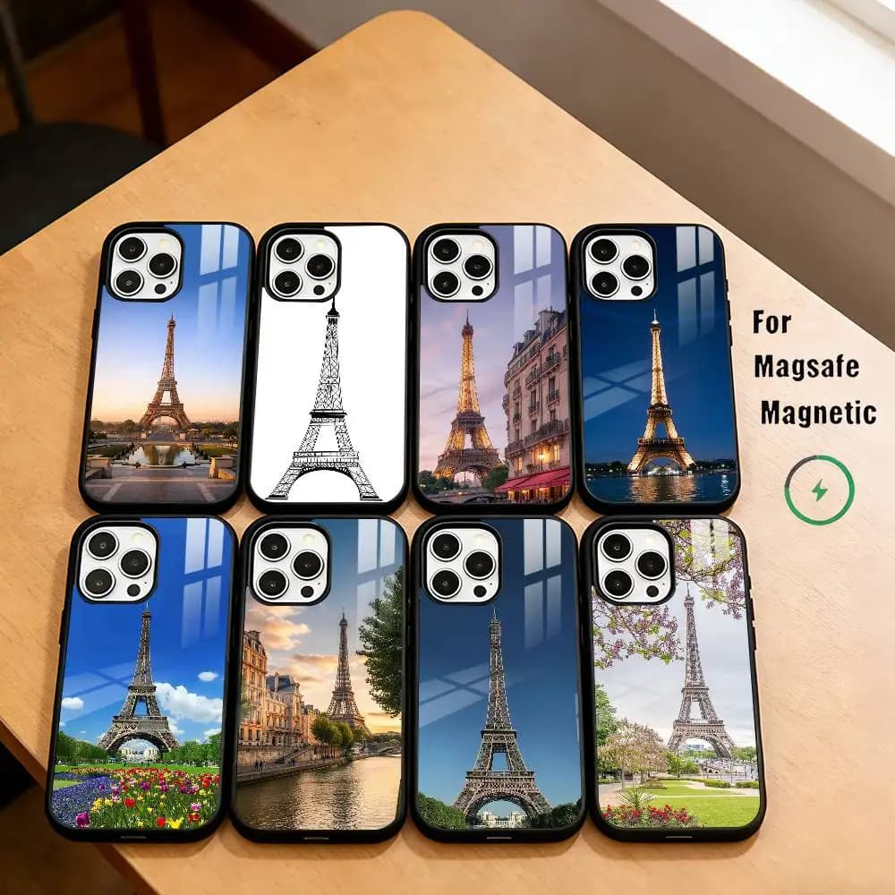 Paris Eiffel Tower F-France  Phone Case For iPhone17,16,15,14,13,12,11 Plus,Pro Magnetic For Magsafe Wireless Charging