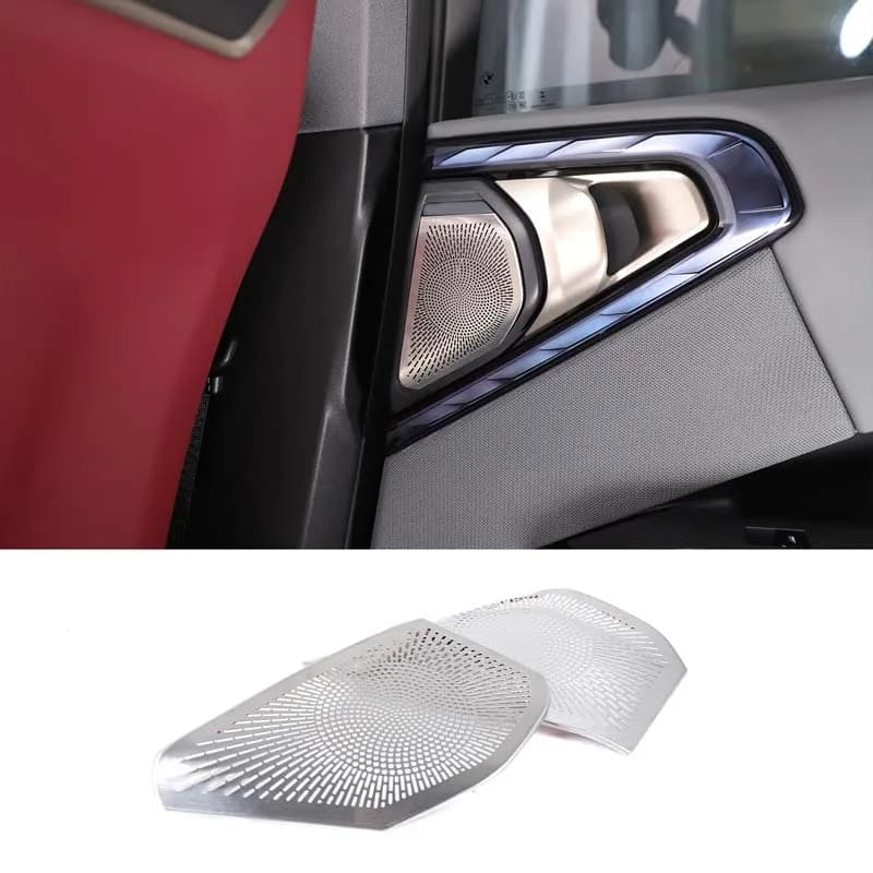 Rear Door Speaker Trim Sticker Stainless Steel Rear Door Speaker Mesh Cover Car Interior Accessories For BMW X3 G45 2025-2026