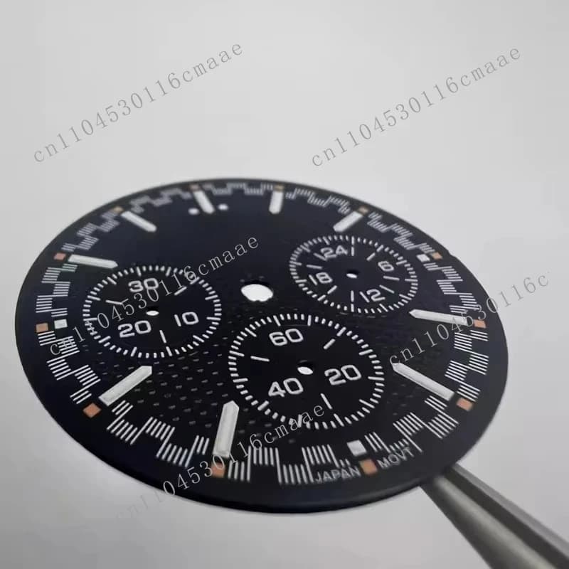 Modification New Accessories Dial  Honeycomb Pattern 32.6MM Double Scale Green Luminous Text VK63 Movement