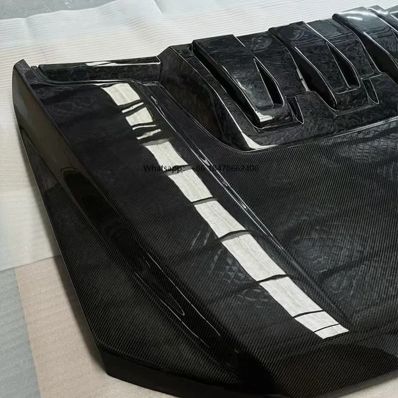 Carbon Fiber Engine Front Hood Bonnet for F150 Raptor Third Generation Black Car Hood Cover Universal Fitment
