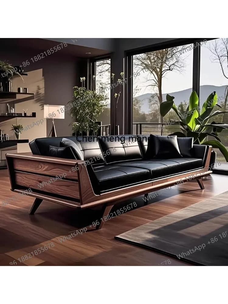 Walnut solid wood sofa, luxury Arhat bed