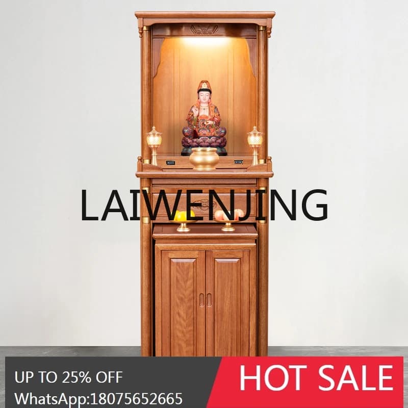 RWJ Solid Wood Buddha Niche Altar Altar Clothes Closet Small Tribute Buddha Shrine Guanyin Worship Platform