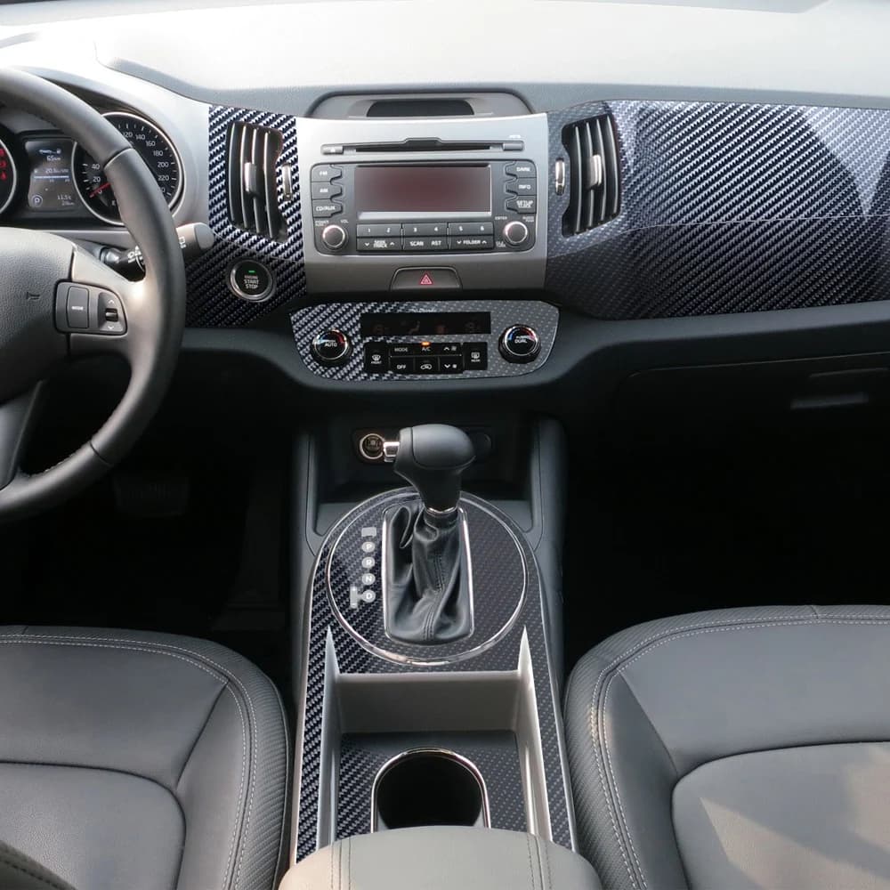 Carbon Fiber Interior car Sticker For Kia Sportage R 2010-2016 Central Console Gear Shift Panel Door Handle Cover Trim