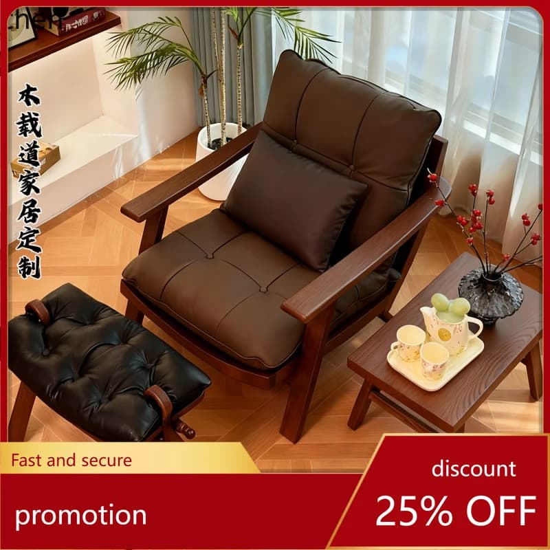 YFY New Chinese Style North American Black  Solid Wood Sofa Chair Single Living Room  Simple Modern Chinese Chair Home