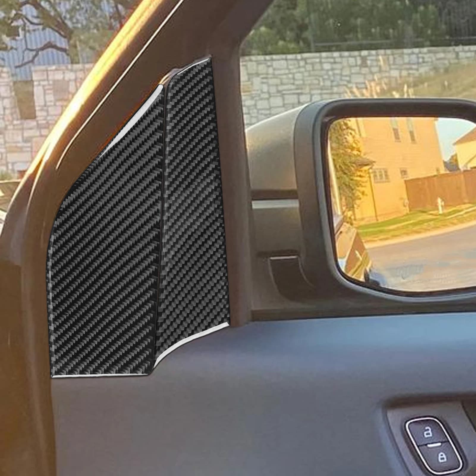 For Ford Maverick 2022—2024 Carbon Fiber Inner A-pillar Door Post Panel Car Interior Accessories Cover Trim Sticker Modification