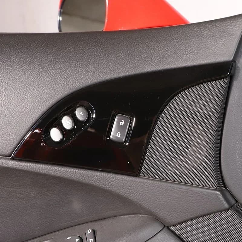 For Chevrolet Corvette C6 2005-2016 ABS Red/black/carbon fiber Car Child Safety Lock Frame Cover Trim Sticker Car Accessories