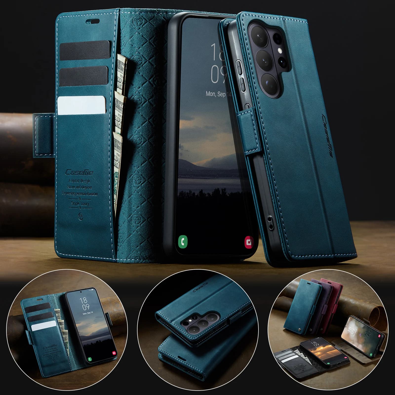Caseme-033 For Samsung Galaxy S26FE S26 S26+ S26Ultra Magnetic Flip Leather Wallet Case Card Slot Pocket Pouch Stand Phone Cover