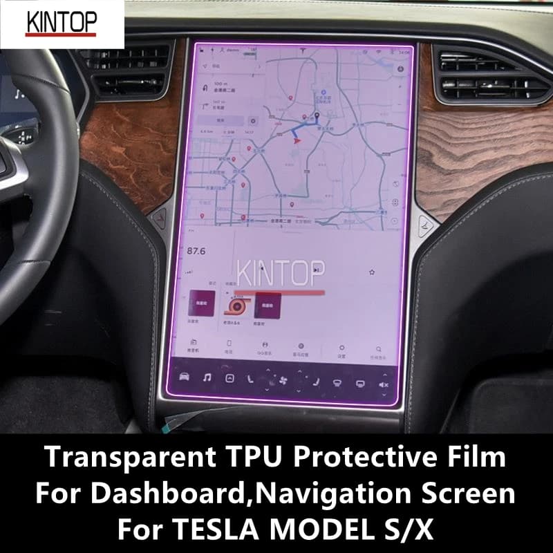 For TESLA MODEL S/X Dashboard,Navigation Screen Transparent TPU Protective Film Anti-scratch Repair Film Accessories Refit