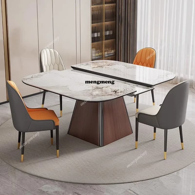 Simple Light Luxury Dining Table Small Apartment Folded Adjusted Dining Table High-end Dining Room Furniture Esstisch