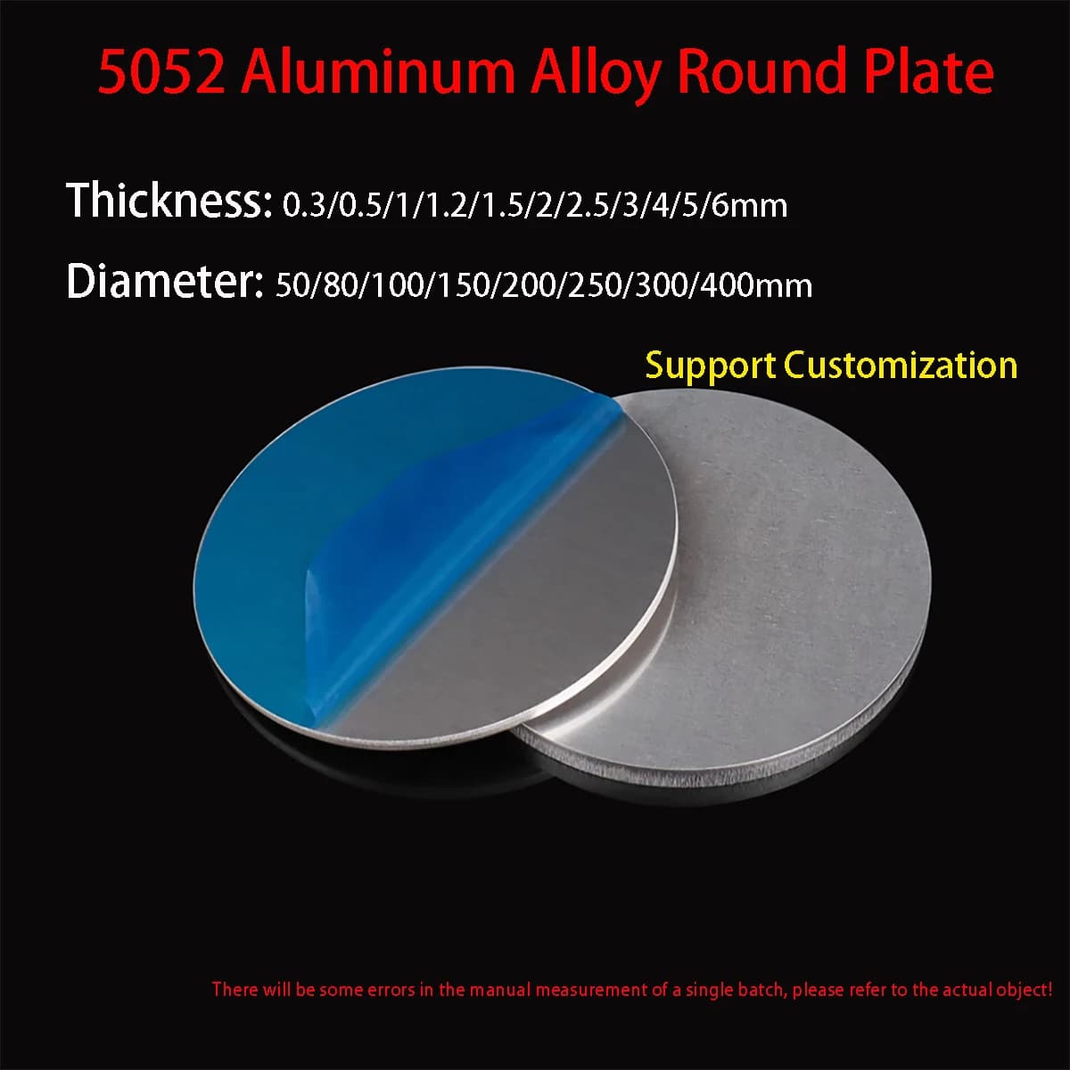 5052 Aluminum Plate Thickness 0.3mm-6mm Aluminum Alloy Circular Plate Polished Plate Sheet Disc Heat Sink Thin Plate