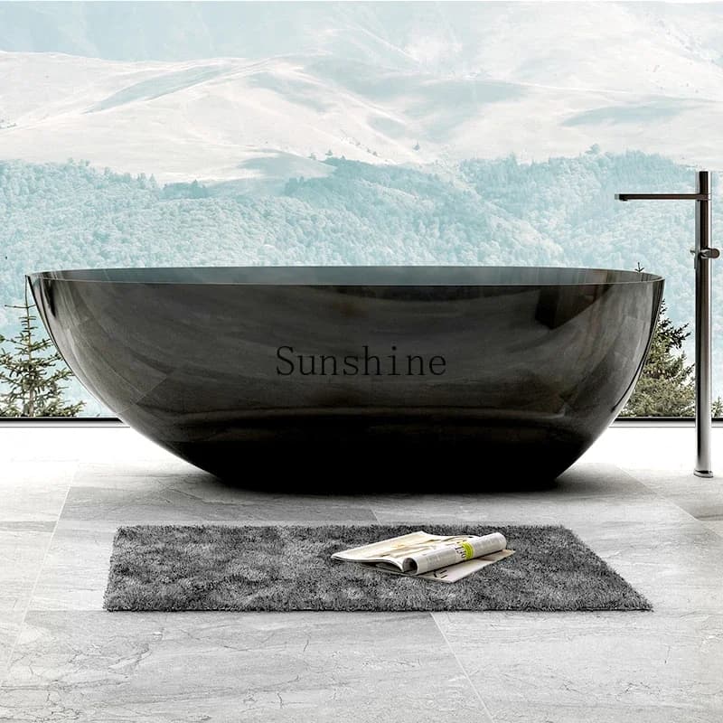 YClear bathtub colored crystal resin, thin edge independent goose egg shaped hotel artificial stone