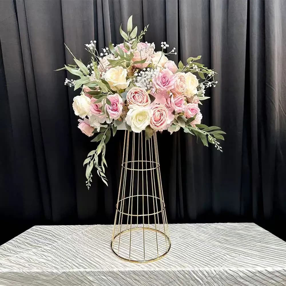 Wedding Centerpieces Party Decorations Tabletop Gold Metal Wedding Flower Stand Trumpet Vase