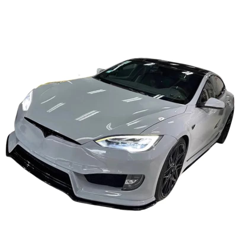 High Quality ABS Material PD Style Body Kit Fit For Model S Front Rear Bumper Side Skirts Spoiler Hood Upgrade Parts
