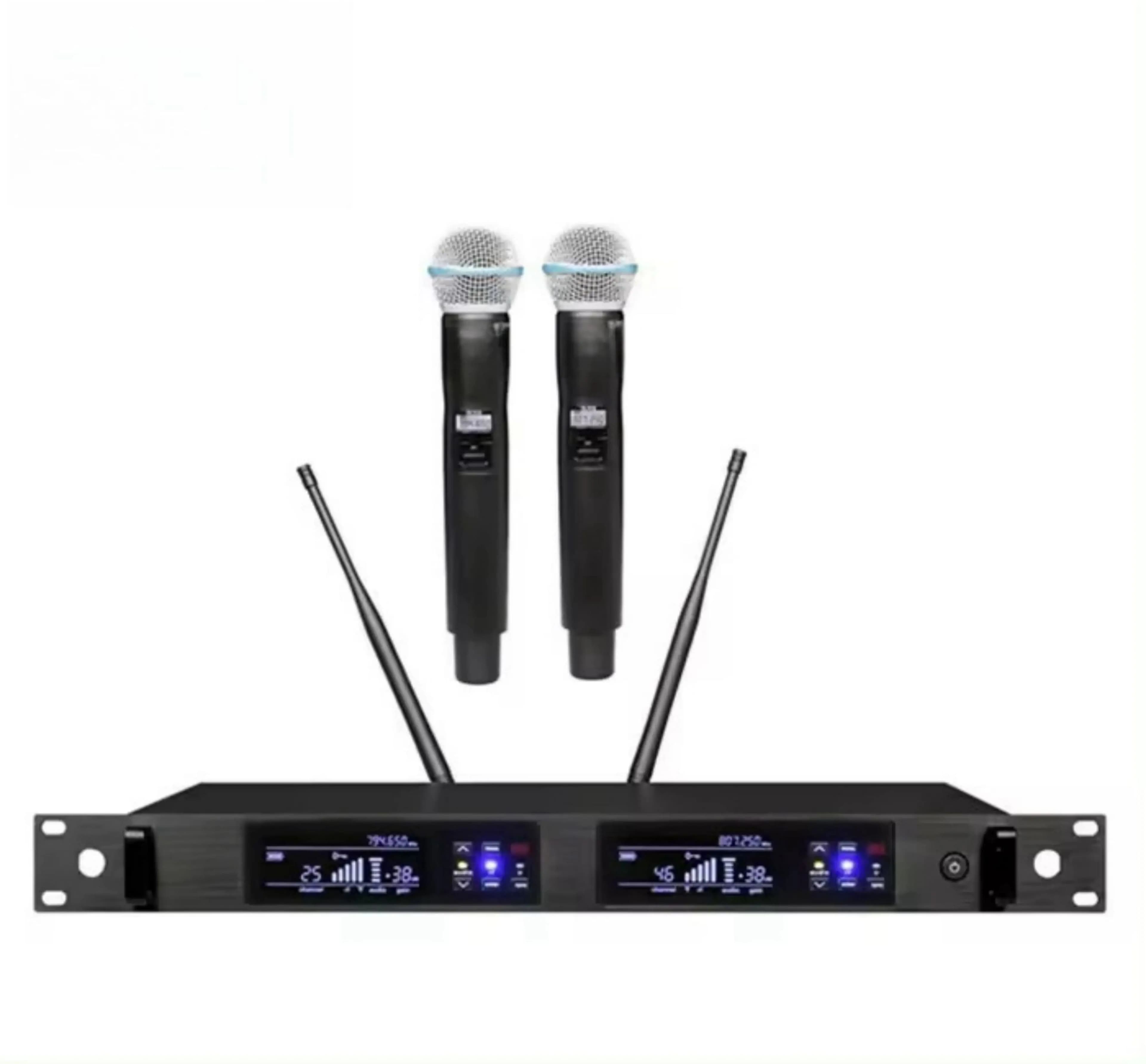 QLX24D/BETA58A Vocal Stage Studio Mic QLXD4 Dual Channel Handheld Microphone BETA58A,high-quality Wireless Microphone QLXD4D