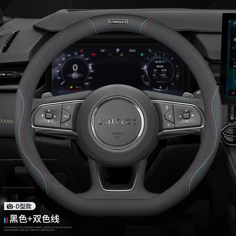 For LYNK&CO 10 01 03 05 06 07 08 09 EM-P 07GT 02 03+ Z10 Z20 900 Leather Car Steering Wheel Cover Anti-slip Auto Accessories