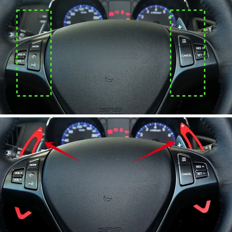 For Hyundai Genesis Coupe 2009 2010 2011 Aluminum Alloy Car Steering Wheel Shifter Paddle DSG Extension Gear Stickers