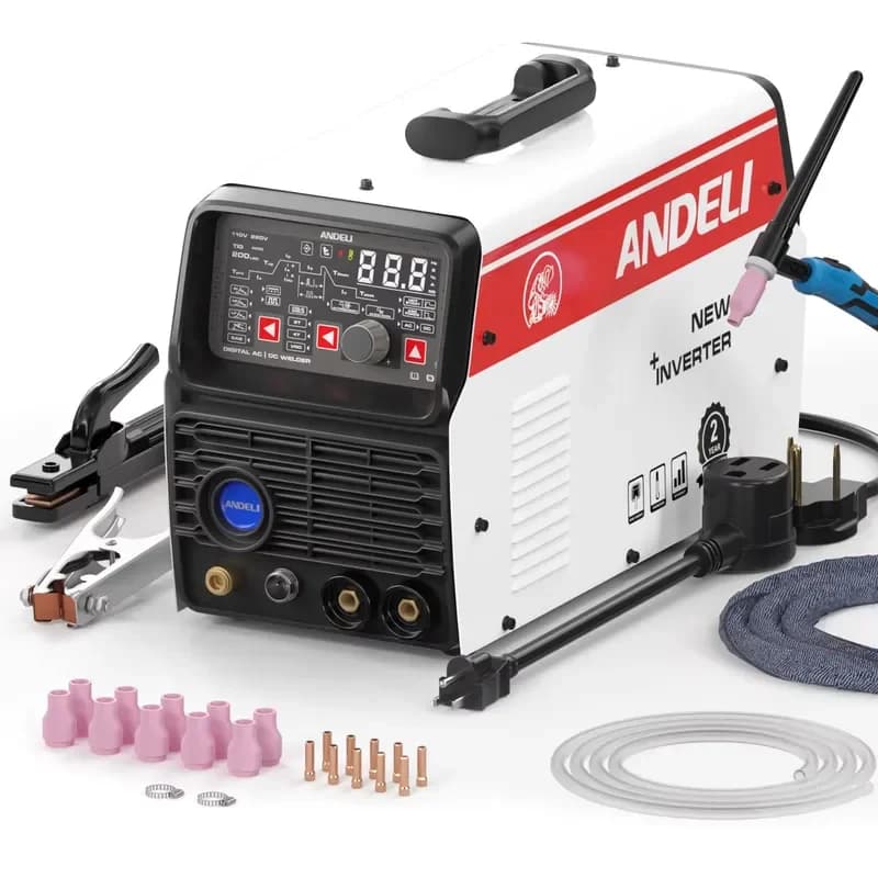 ANDELITIG-200PE LED 220V AC DC Remote Control Current TIG Welder TIG Welding Machine AC DC TIG Cold Pulse Aluminum Welding