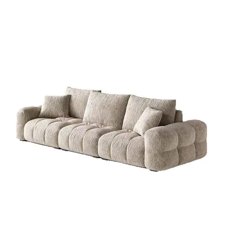 Puff fabric sofa Cream wind small apartment Chenier French light luxury retro cloth sofa