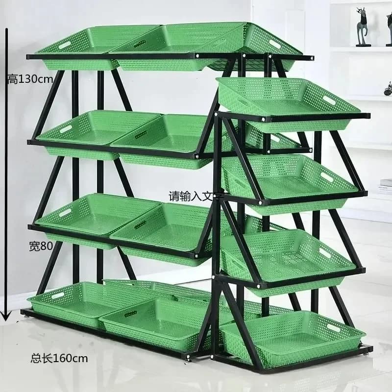 Supermarket vegetable and fruit shelves, multi-layer display shelves, convenience store three-layer and four-layer shelve