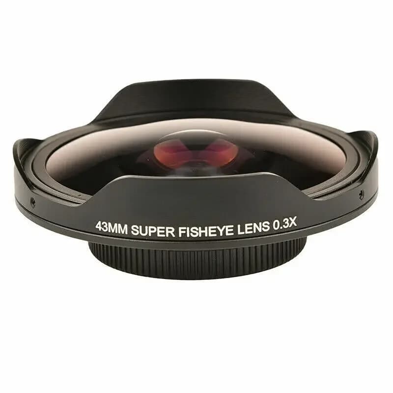 37MM / 43MM 0.3X Fisheye Ultra Wide Angle Camcorder Video Lens with Adapter Projector Camera Lenses