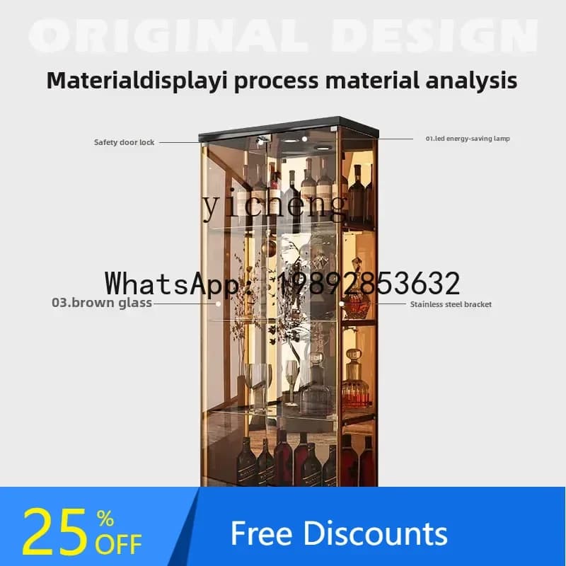 AA  glass wine cabinet light luxury  figure display cabinet against the wall household small dining side cabinet